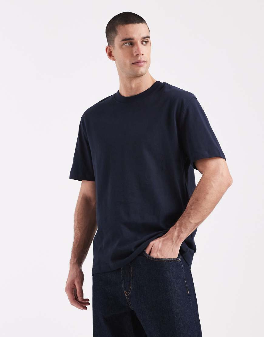 ASOS DESIGN - Schweres Relaxed-Fit-T-Shirt in Marineblau von ASOS DESIGN
