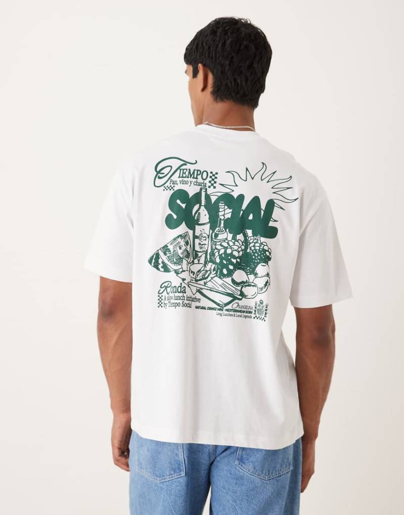 ASOS DESIGN - Schweres T-Shirt in Weiß mit lockerem Schnitt und Food-Print von ASOS DESIGN