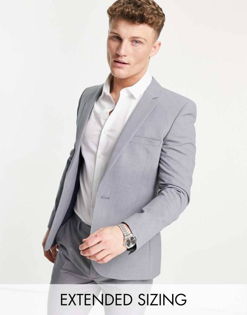 ASOS DESIGN - Sehr enge Anzugjacke in Mittelgrau von ASOS DESIGN