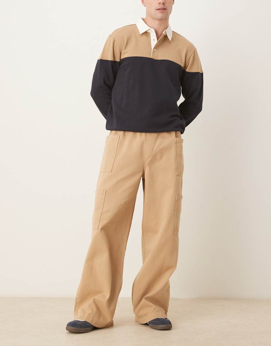 ASOS DESIGN - Sehr weite Cargohose aus Twill in Braun-Brown von ASOS DESIGN