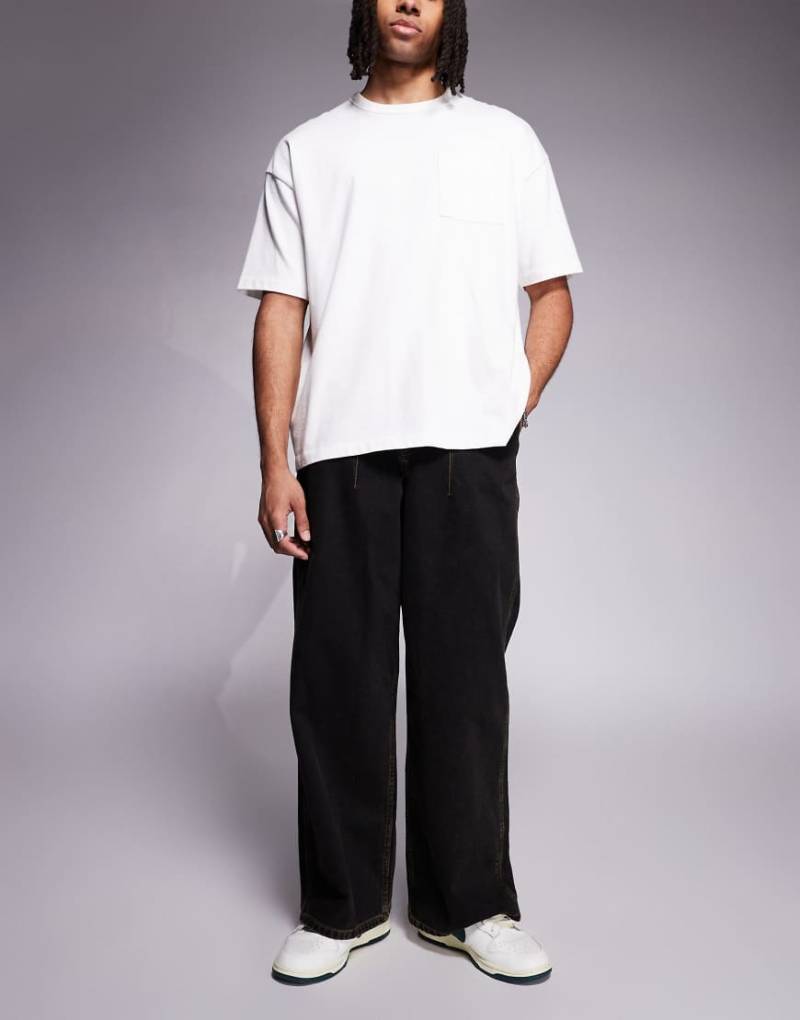 ASOS DESIGN - Sehr weite Jeans in Grau mit Abnähern von ASOS DESIGN
