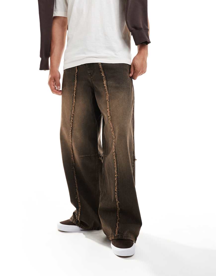 ASOS DESIGN - Sehr weite Jeans in Grau mit unverarbeitetem Saum ASOS DESIGN - Sehr weite Jeans in Grau mit unverarbeitetem Saum von ASOS DESIGN