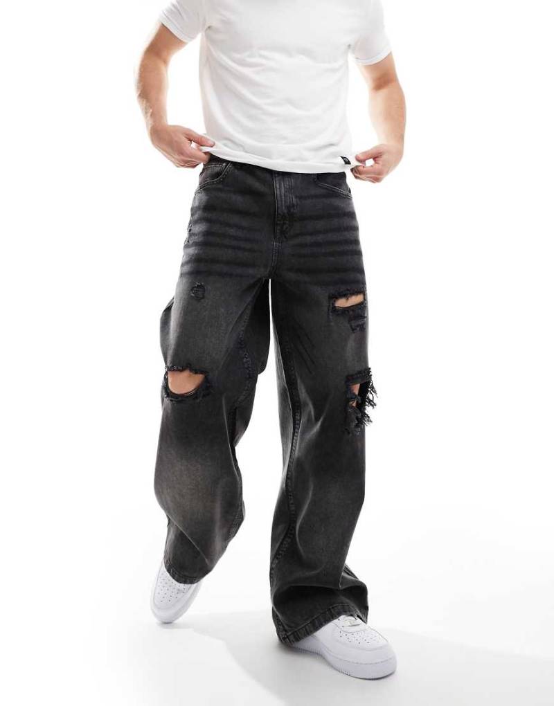 ASOS DESIGN - Sehr weite Jeans in verwaschenem Grau von ASOS DESIGN