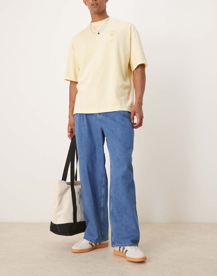 ASOS DESIGN - Sehr weite Jeans mit Bundfalten-Blau von ASOS DESIGN