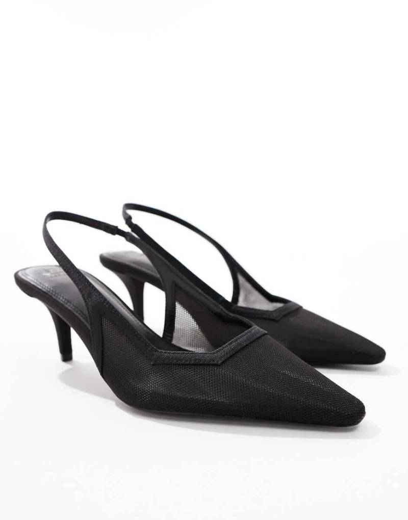 ASOS DESIGN - Shake - Pumps aus Netzstoff in Schwarz mit Kitten-Heel-Absatz ASOS DESIGN - Shake - Pumps aus Netzstoff in Schwarz mit Kitten-Heel-Absatz von ASOS DESIGN