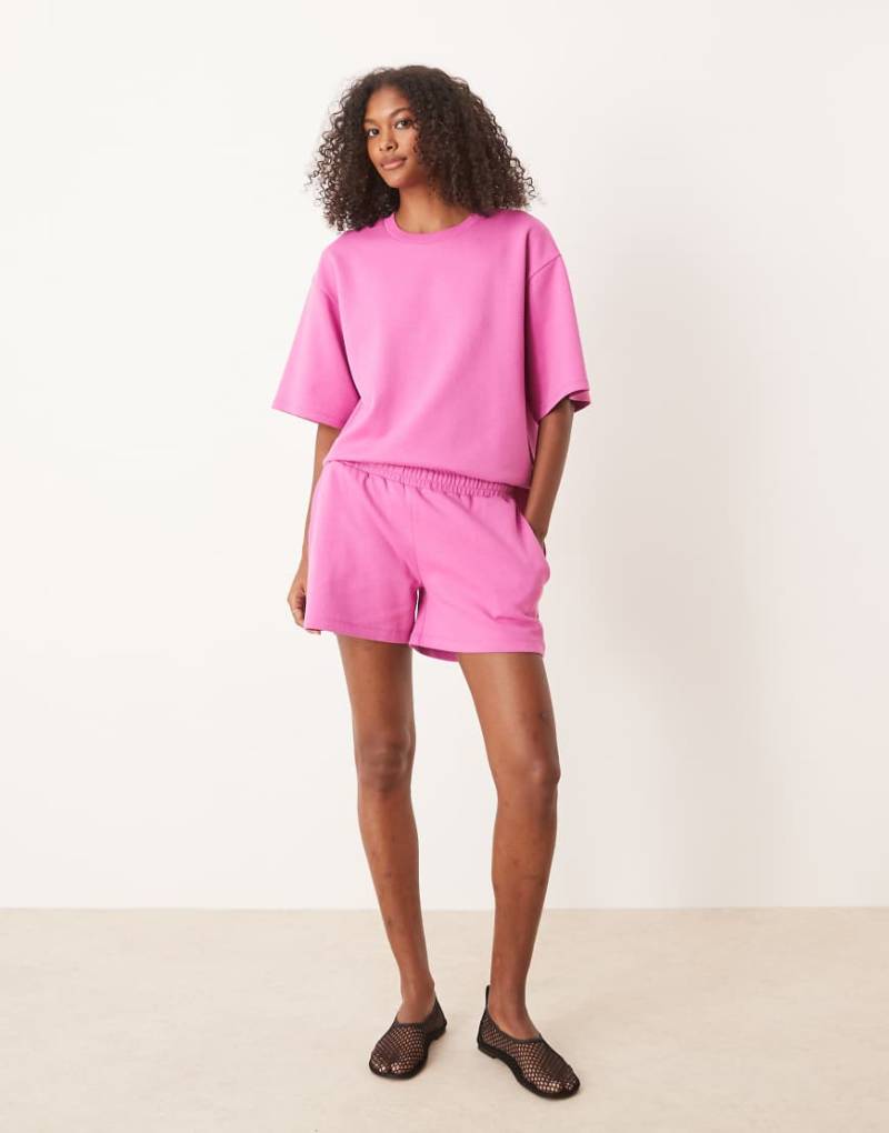ASOS DESIGN - Shorts aus Interlock-Stoff in Rosa, Kombiteil von ASOS DESIGN