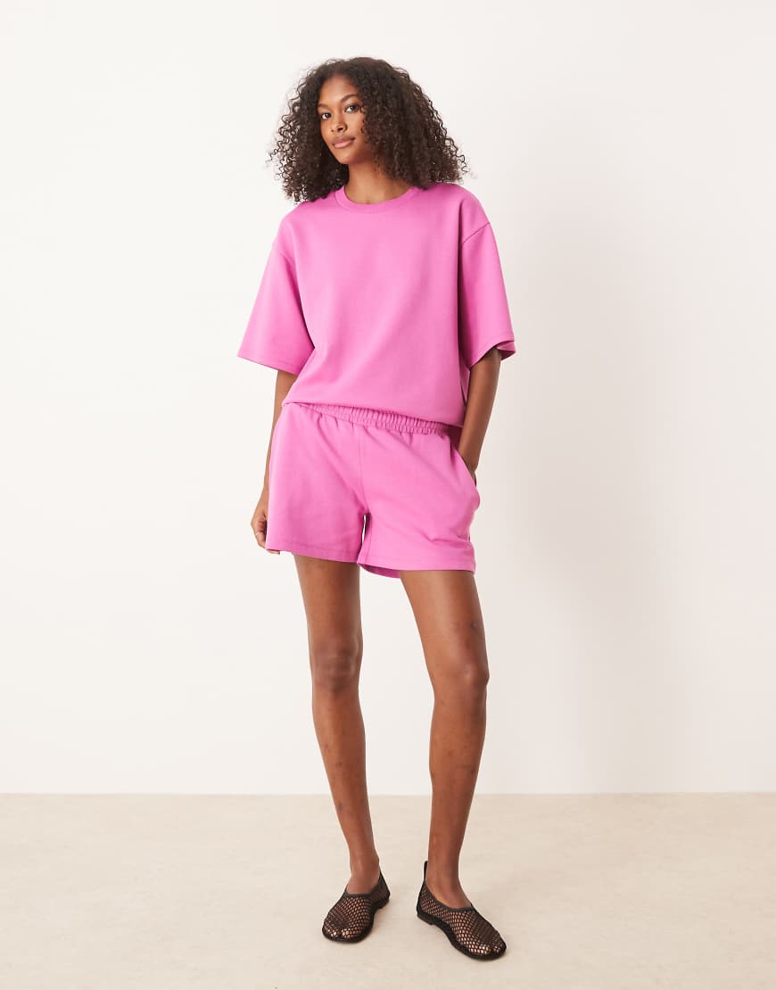 ASOS DESIGN - Shorts aus Interlock-Stoff in Rosa, Kombiteil von ASOS DESIGN
