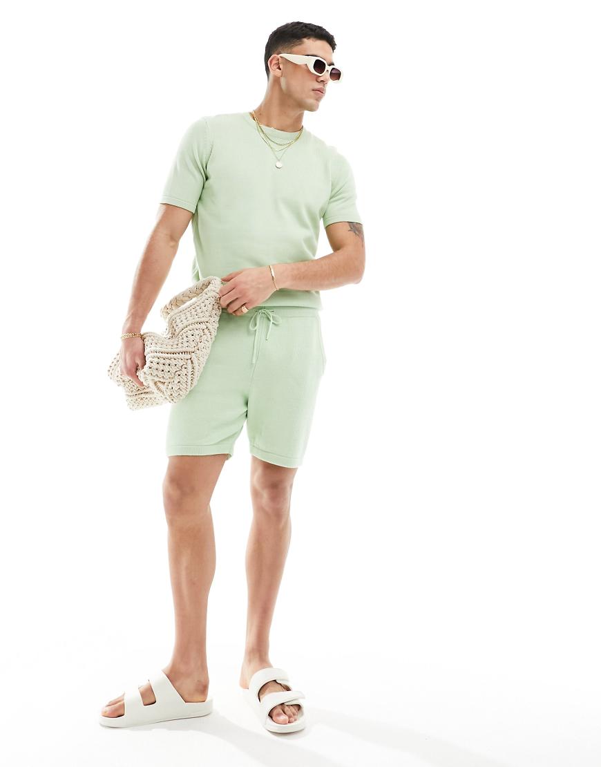ASOS DESIGN - Shorts aus mittelschwerem Baumwollstrick in Grün, Kombiteil ASOS DESIGN - Shorts aus mittelschwerem Baumwollstrick in Grün, Kombiteil von ASOS DESIGN
