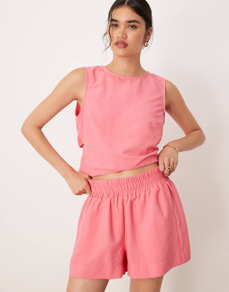 ASOS DESIGN - Shorts in Rosa mit elastischem Bund, Kombiteil-Bunt ASOS DESIGN - Shorts in Rosa mit elastischem Bund, Kombiteil-Bunt von ASOS DESIGN