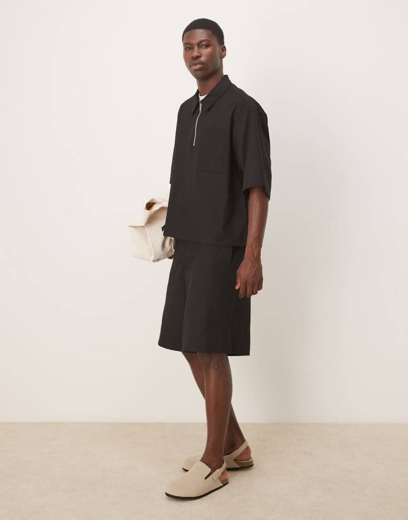 ASOS DESIGN - Shorts in Schwarz mit weitem Bein, Kombiteil von ASOS DESIGN