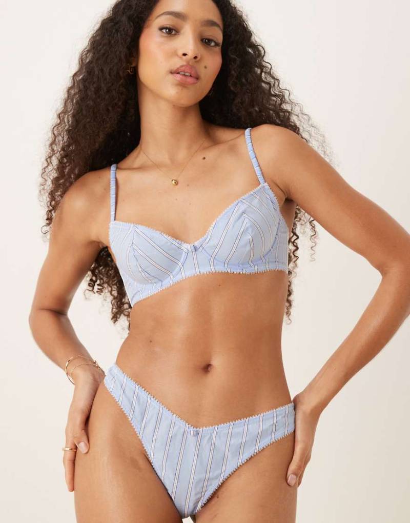 ASOS DESIGN - Sidney - Gewebter Bügel-BH in Blau mit Streifen von ASOS DESIGN