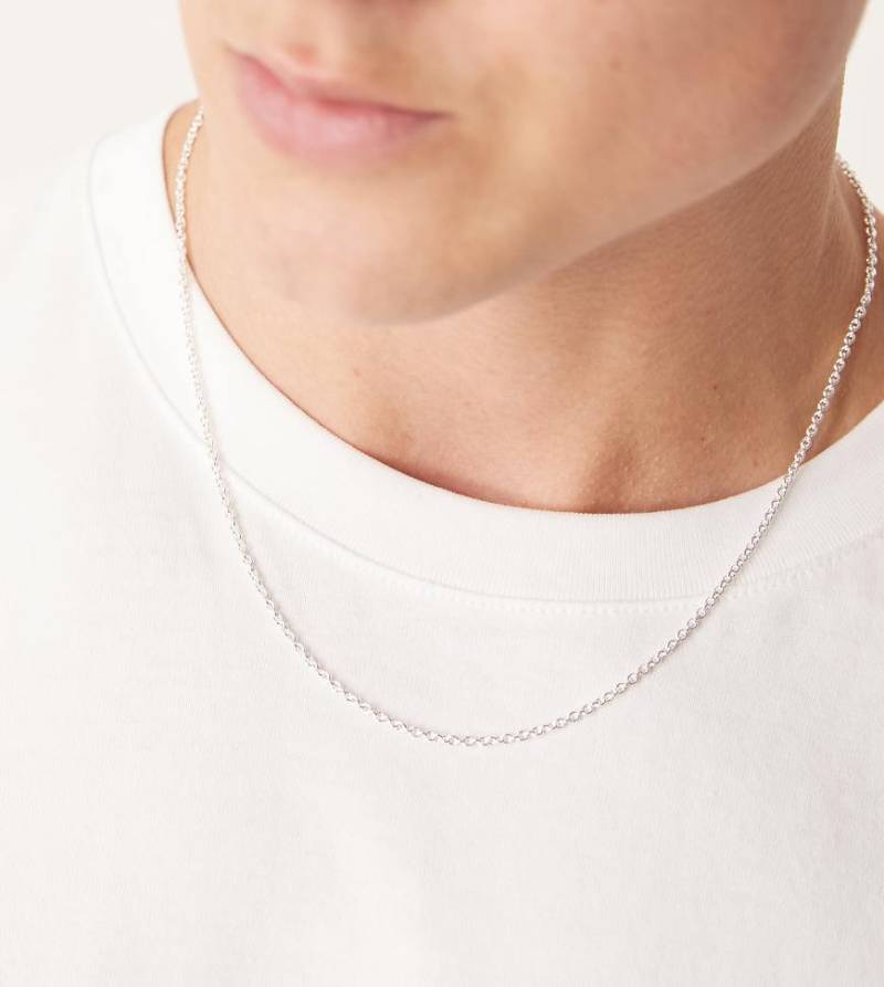 ASOS DESIGN - Silberfarbene Belcher-Halskette aus Sterlingsilber von ASOS DESIGN