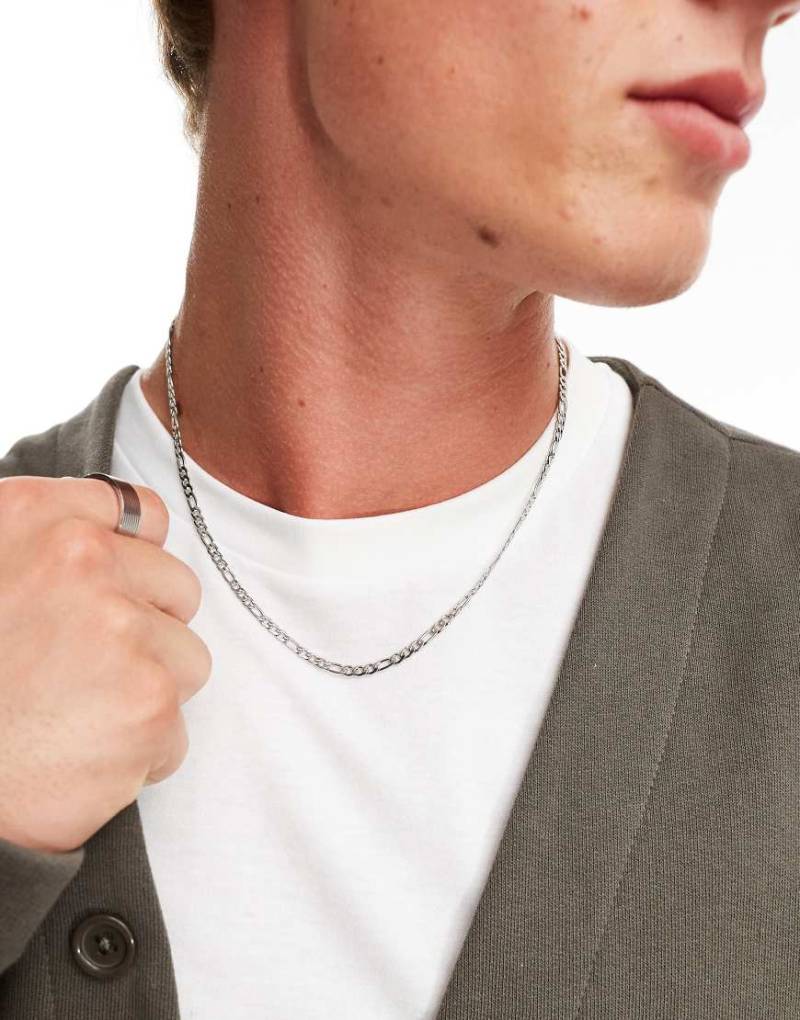 ASOS DESIGN - Silberfarbene Figaro-Halskette aus wasserfestem Edelstahl von ASOS DESIGN