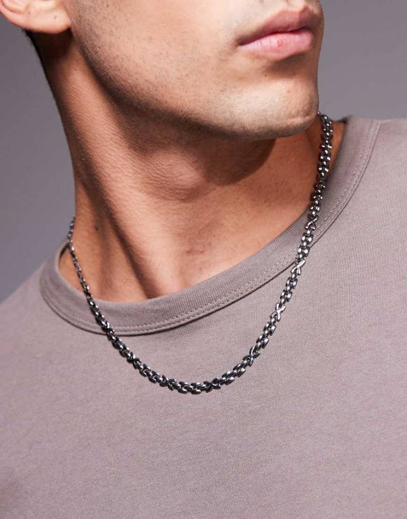 ASOS DESIGN - Silberfarbene Glieder-Halskette aus wasserfestem Edelstahl von ASOS DESIGN