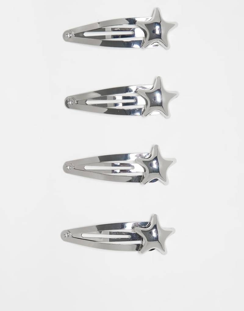 ASOS DESIGN - Silberfarbene Haarspangen mit sternförmiger Blasenverzierung von ASOS DESIGN