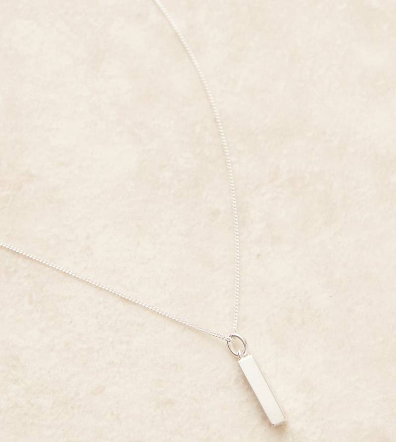 ASOS DESIGN - Silberfarbene Halskette aus Sterlingsilber mit schlichtem Anhänger-Goldfarben von ASOS DESIGN