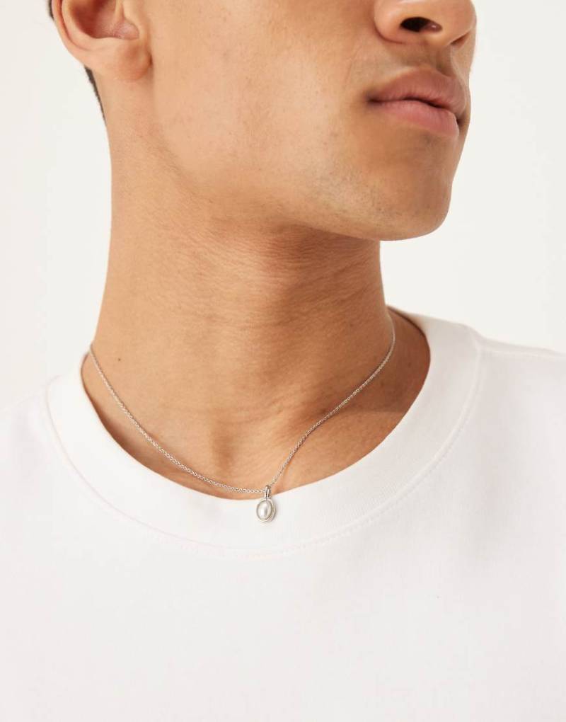 ASOS DESIGN - Silberfarbene Halskette mit Kunstperlen-Anhängern von ASOS DESIGN