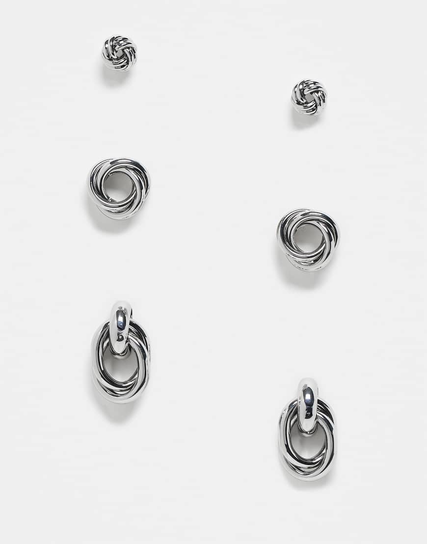 ASOS DESIGN - Silberfarbene Ohrstecker mit Knotendesign im Multipack ASOS DESIGN - Silberfarbene Ohrstecker mit Knotendesign im Multipack von ASOS DESIGN