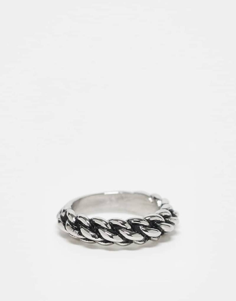 ASOS DESIGN - Festival - Ring in Kordeloptik aus wasserfestem Edelstahl in Silber von ASOS DESIGN