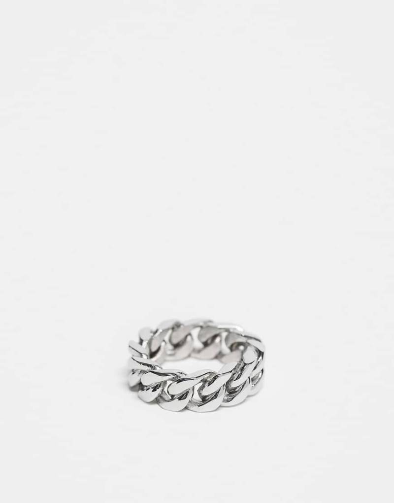 ASOS DESIGN - Bandring aus wasserfestem Edelstahl in klobigen Kettenglieder-Design-Silber von ASOS DESIGN
