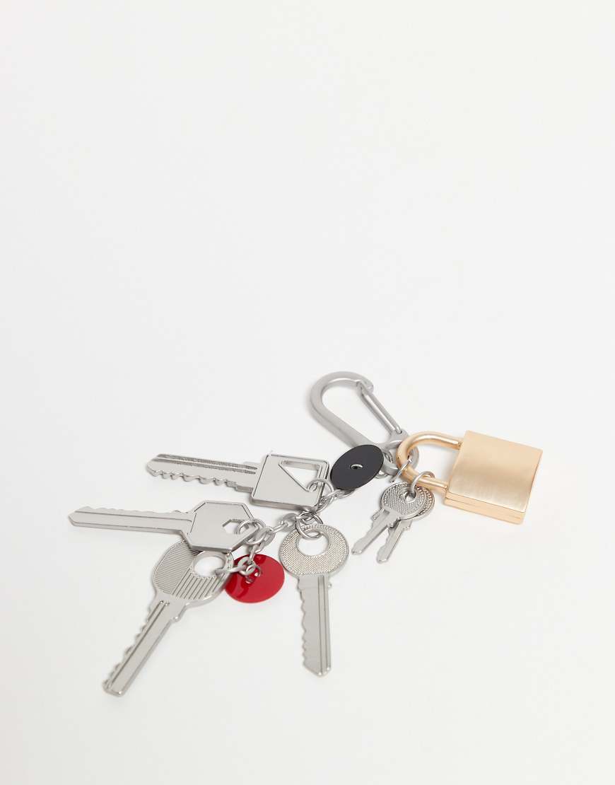 ASOS DESIGN - Silberfarbener Karabinerhaken und Vorhängeschloss für Jeans von ASOS DESIGN