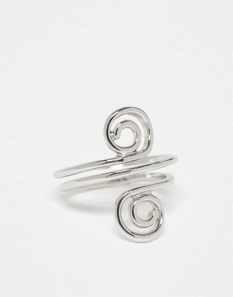ASOS DESIGN - Silberfarbener Ring mit doppeltem Spiraldesign von ASOS DESIGN