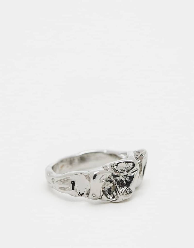 ASOS DESIGN - Silberfarbener Ring mit strukturiertem Design von ASOS DESIGN