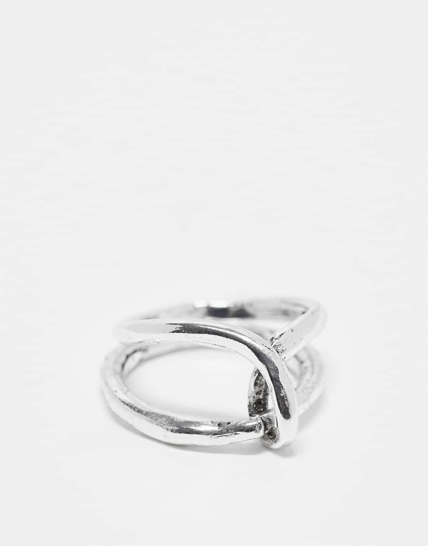 ASOS DESIGN - Silberfarbener Ring mit verkettetem Design von ASOS DESIGN