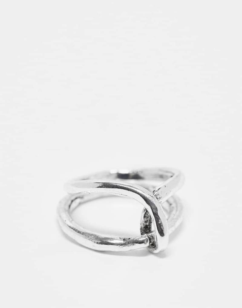 ASOS DESIGN - Silberfarbener Ring mit ineinander verwobenem Design von ASOS DESIGN