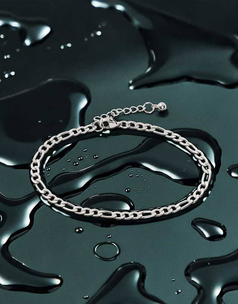 ASOS DESIGN - Figaro-Armband aus wasserfestem Edelstahl in Silberoptik von ASOS DESIGN