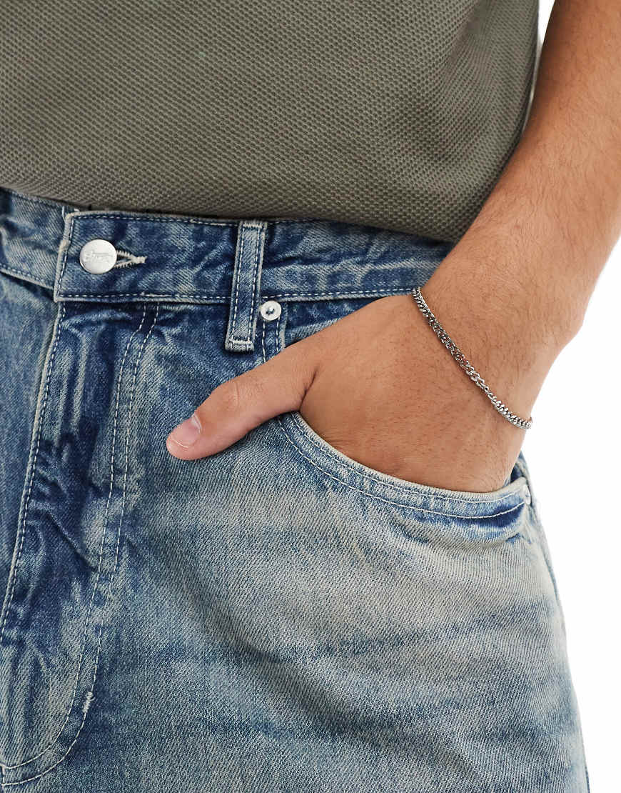 ASOS DESIGN - Silberfarbenes Gliederketten-Armband aus wasserfestem Edelstahl von ASOS DESIGN