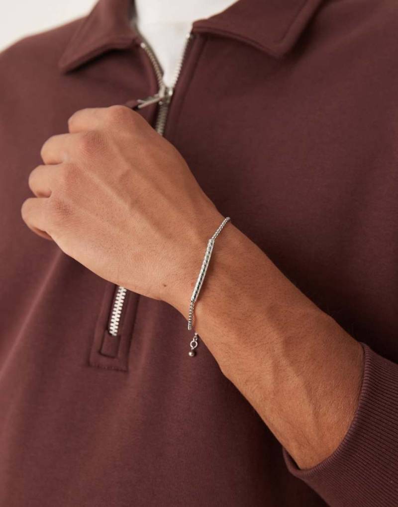 ASOS DESIGN - Silberfarbenes Venezianer-Armband aus wasserfestem Edelstahl mit Röhrenverzierung von ASOS DESIGN