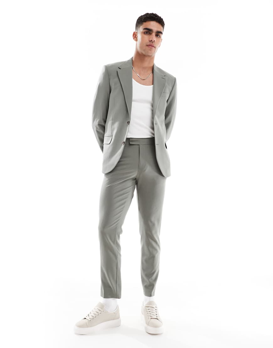 ASOS DESIGN - Skinny-Fit-Anzughose in Dunkelgrün mit Vier-Wege-Stretch von ASOS DESIGN