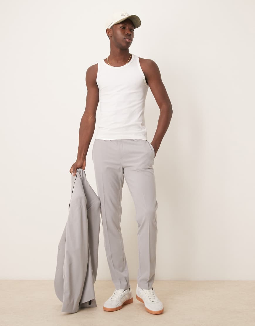ASOS DESIGN - Skinny-Fit-Anzughose in Grau mit Vier-Wege-Stretch von ASOS DESIGN