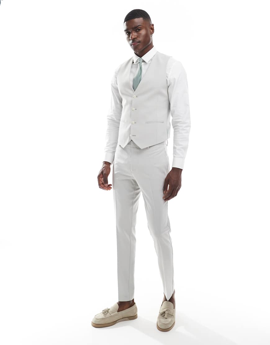 ASOS DESIGN - Skinny-Fit-Anzughose in Hellgrau von ASOS DESIGN