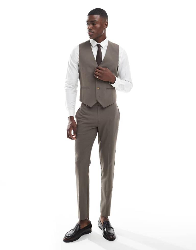 ASOS DESIGN - Skinny-Fit-Anzughose in Nerzbraun von ASOS DESIGN