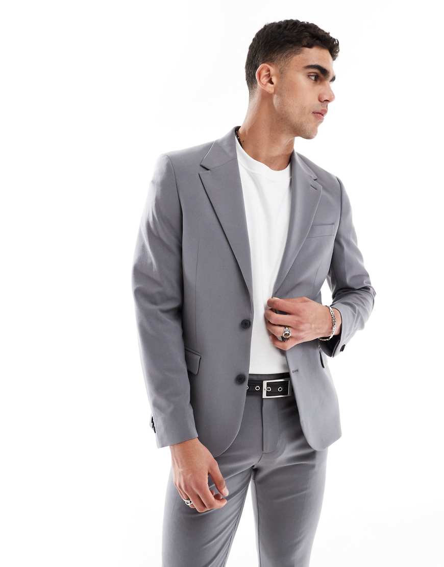 ASOS DESIGN - Skinny-Fit-Anzugjacke in Anthrazit mit Vier-Wege-Stretch-Grau ASOS DESIGN - Skinny-Fit-Anzugjacke in Anthrazit mit Vier-Wege-Stretch-Grau von ASOS DESIGN