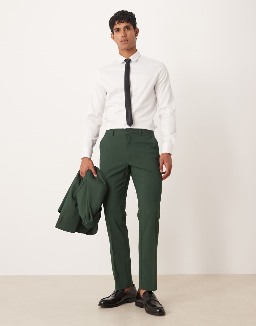 ASOS DESIGN - Slim-Fit-Anzughose in Grün von ASOS DESIGN