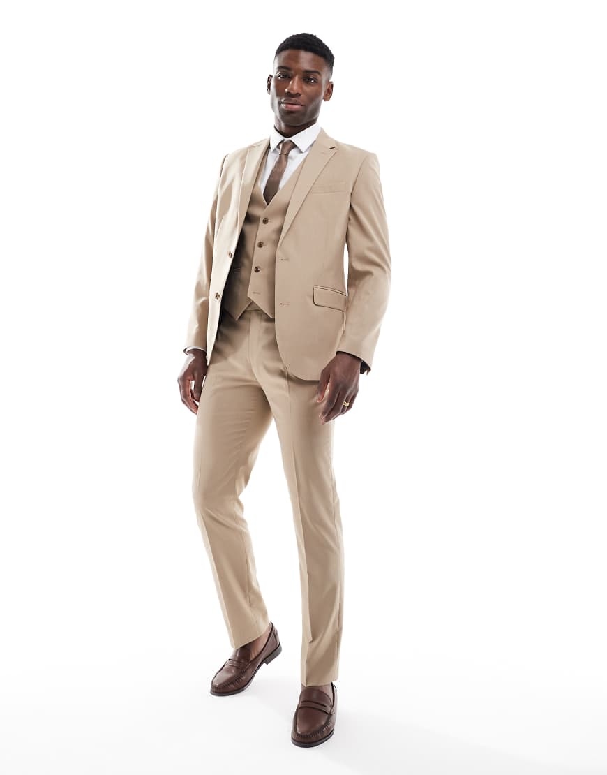 ASOS DESIGN - Slim Fit Anzughose in Nerz-Braun ASOS DESIGN - Slim Fit Anzughose in Nerz-Braun von ASOS DESIGN
