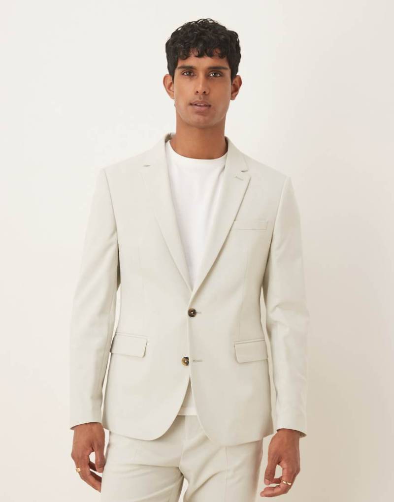ASOS DESIGN - Slim-Fit-Anzugjacke in Hellgrau von ASOS DESIGN