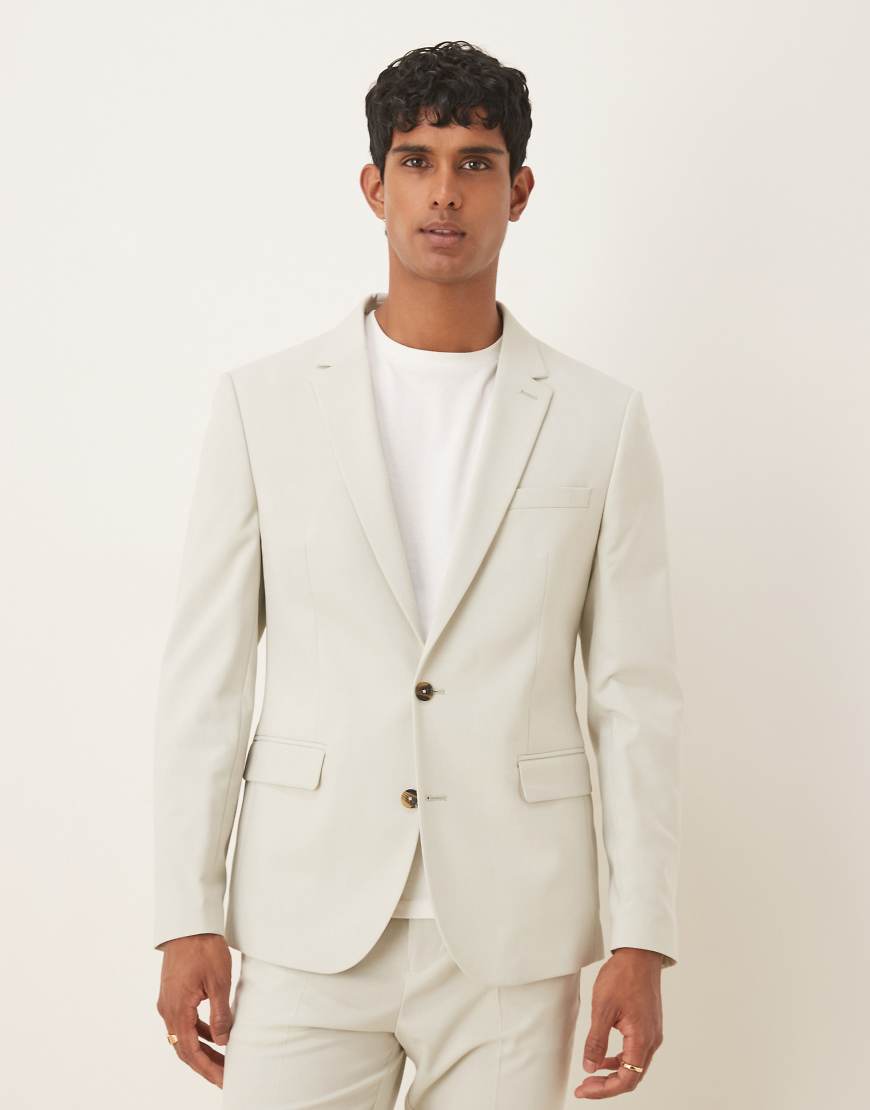 ASOS DESIGN - Slim-Fit-Anzugjacke in Hellgrau ASOS DESIGN - Slim-Fit-Anzugjacke in Hellgrau von ASOS DESIGN