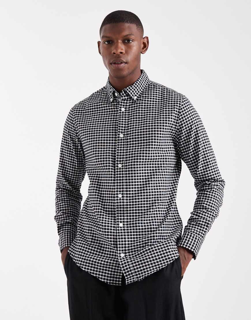 ASOS DESIGN - Slim Fit-Hemd in Schwarz kariert ASOS DESIGN - Slim Fit-Hemd in Schwarz kariert von ASOS DESIGN