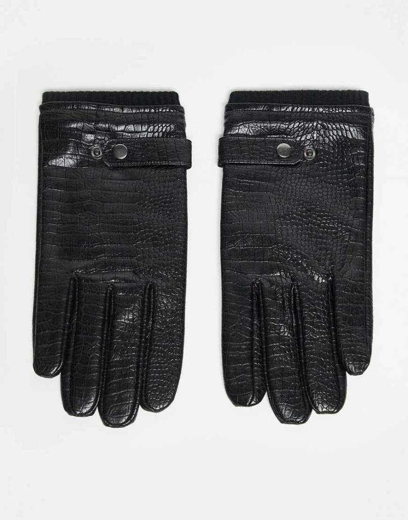 ASOS DESIGN - Smarte Kunstleder-Handschuhe in schwarzer Kroko-Optik ASOS DESIGN - Smarte Kunstleder-Handschuhe in schwarzer Kroko-Optik von ASOS DESIGN