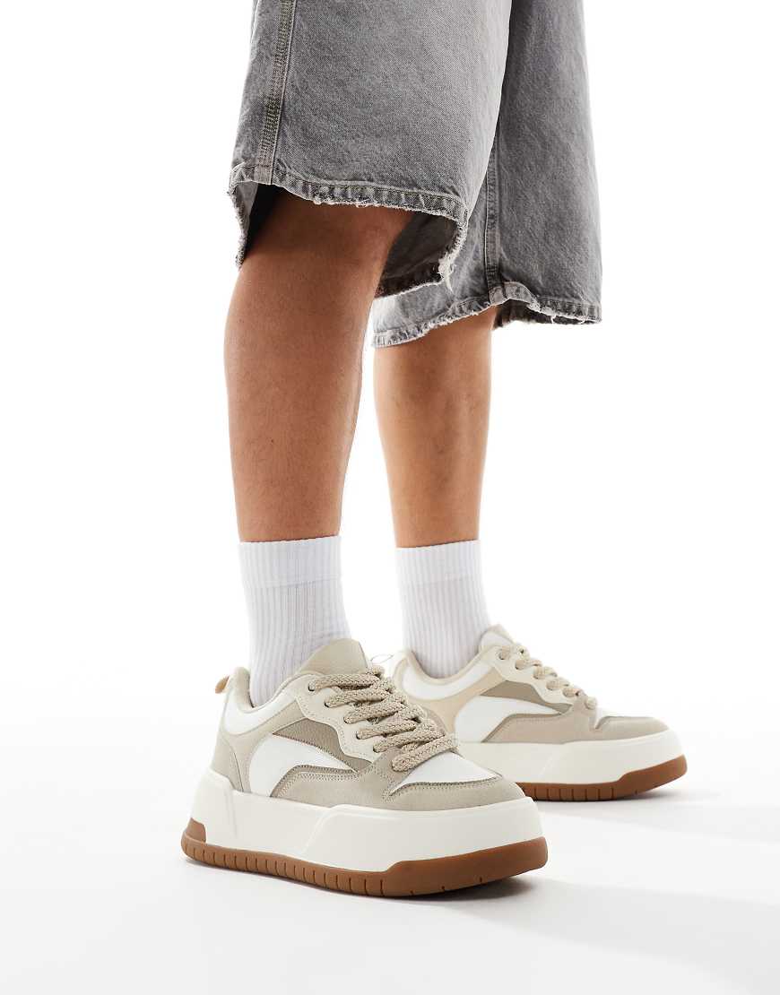 ASOS DESIGN - Sneaker in Beige mit dicker Sohle-Neutral von ASOS DESIGN
