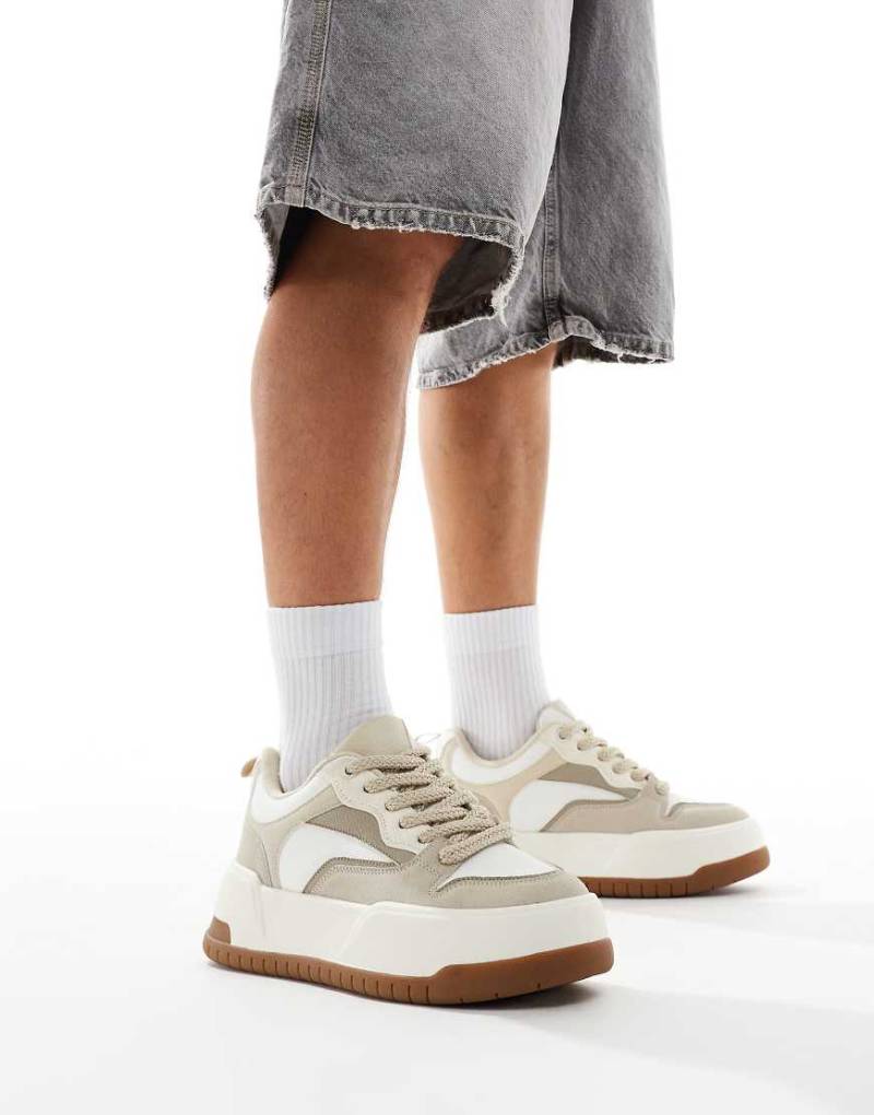 ASOS DESIGN - Sneaker in Beige mit dicker Sohle-Neutral von ASOS DESIGN