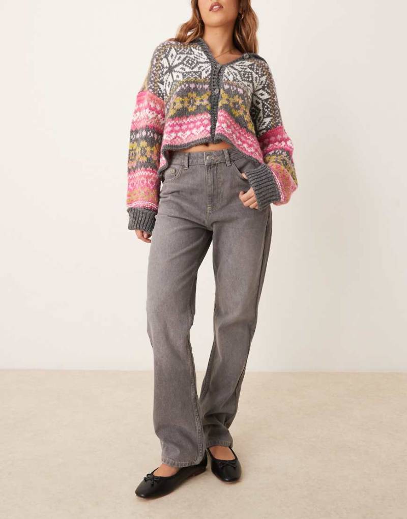 ASOS DESIGN - Straight Jeans im 90er-Stil in grauer Waschung von ASOS DESIGN