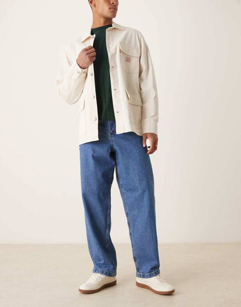ASOS DESIGN - Straight Jeans in Indigoblau mit lockerer Passform, Kombiteil von ASOS DESIGN