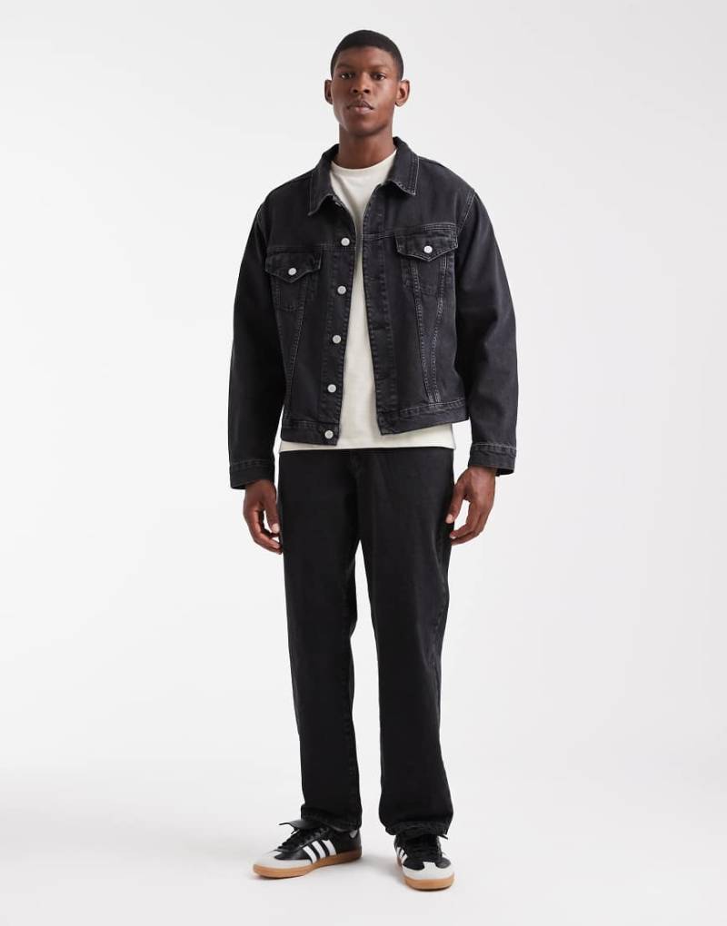 ASOS DESIGN - Straight Jeans in Schwarz, Kombiteil von ASOS DESIGN