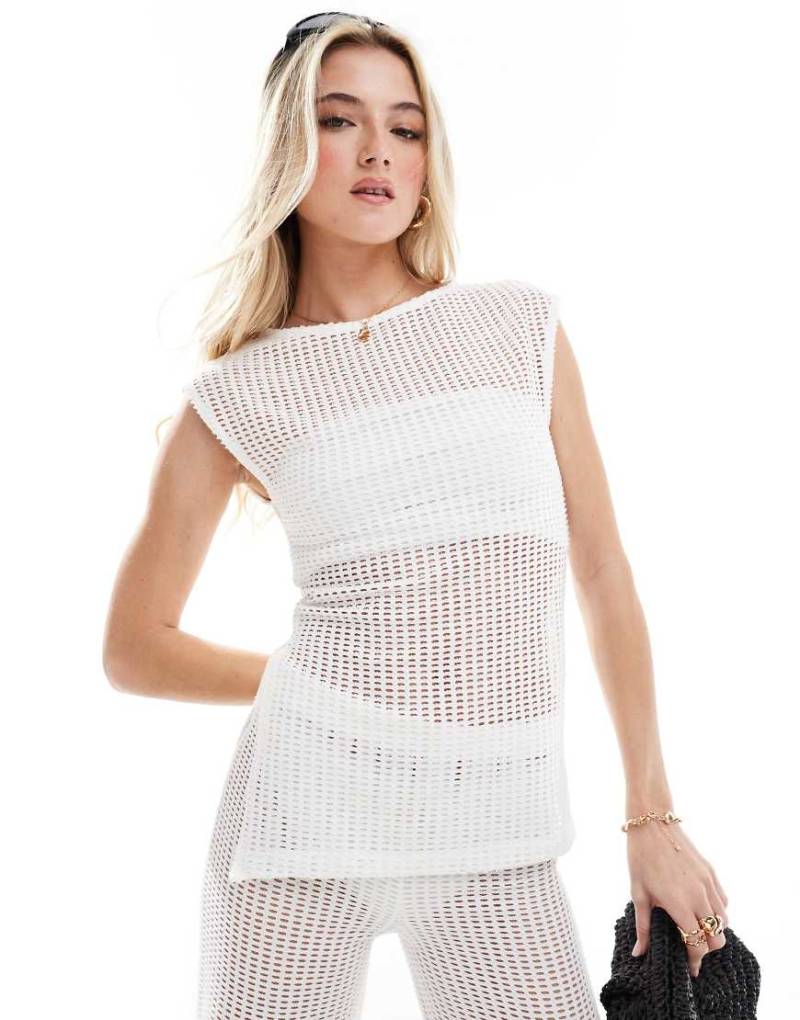 ASOS DESIGN - Strand-Häkeltop in Weiß, Kombiteil von ASOS DESIGN