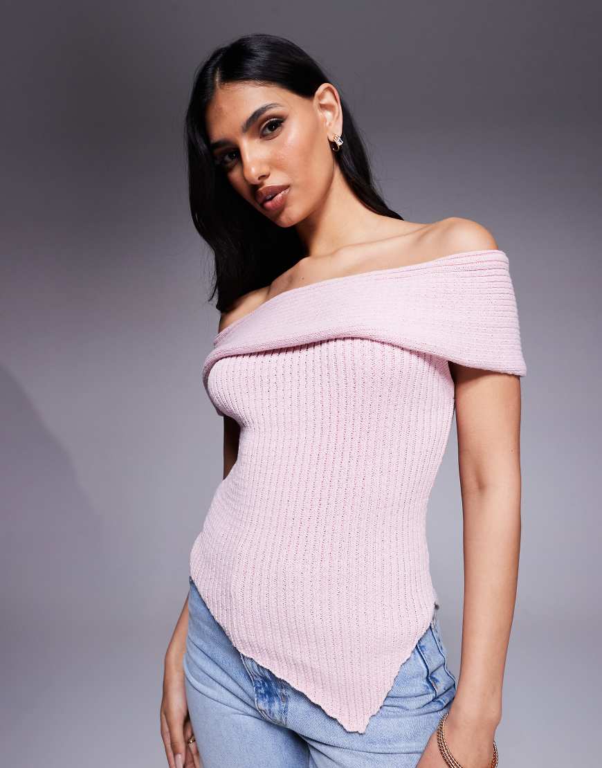 ASOS DESIGN - Strick-Oberteil in Rosa mit One-Shoulder-Träger ASOS DESIGN - Strick-Oberteil in Rosa mit One-Shoulder-Träger von ASOS DESIGN